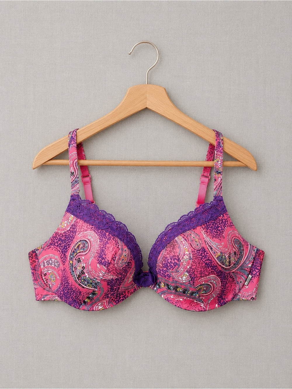 🍒3/33$ La SENZA PERFECTLY ME Push Up Plunge Paisley Bra 32B